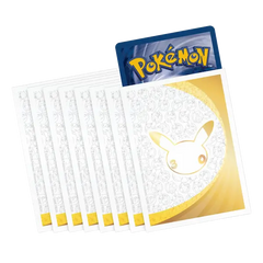 30th Celebration Elite Trainer Box featuring Pikachu-themed packs and exclusive card sleeves.