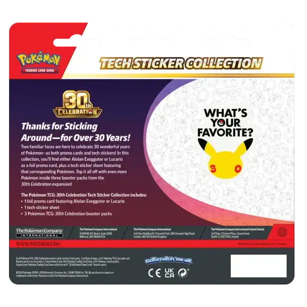 30th Celebration 3-Pack Blister Lucario
