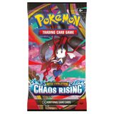 Chaos Rising Booster Box featuring Mega Evolution Pokémon trading card pack with 10 additional game cards.