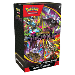 Pokémon TCG Mega Evolution Pitch Black Booster Bundle featuring vibrant artwork and six booster packs.