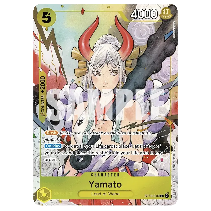 Dash Pack 2025 featuring Yamato character card from One Piece Card Game with alternative illustration.