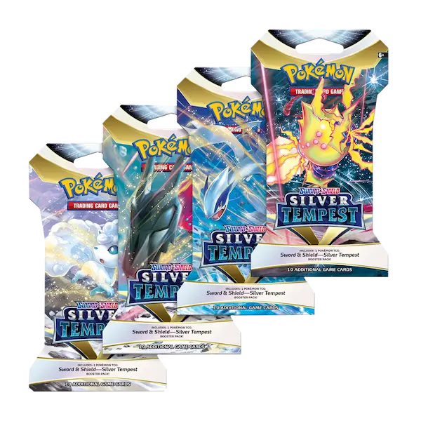 Pokemon Sword & Shield Silver Tempest Sleeved Booster Pack Art Set