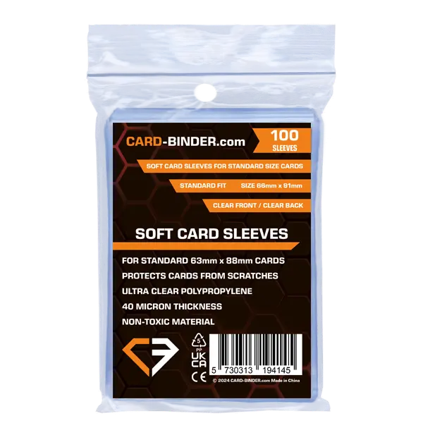 pack of 100 soft card penny sleeves