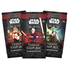 Star Wars Unlimited TCG Twilight of the Republic Booster Pack featuring three card booster packs.