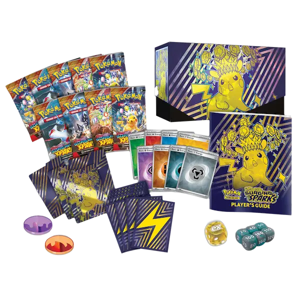 Contents of Pokemon Scarlet & Violet Surging Sparks Elite Trainer Box