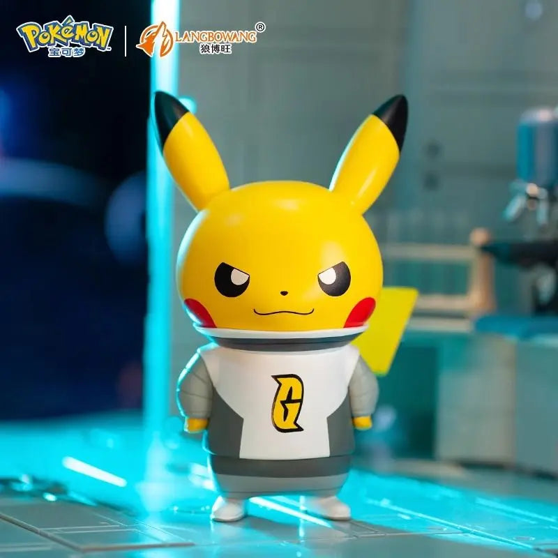 Team Galactic Pikachu figure in villain costume inspired by Pokémon antagonists.