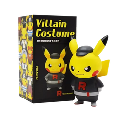 Team Rocket Pikachu figure in villain costume with box.