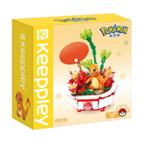 Keeppley Pokémon Bonsai 1.0 Kanto-box med Charmander och livfulla byggklossar.