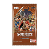 Booster pack for The World's Strongest Warriors Booster Box from the One Piece Card Game, featuring iconic characters.