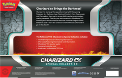 Charizard EX Special Collection box featuring Charizard ex, foil cards, booster packs, and Pokémon TCG Live code.