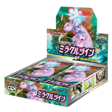 Miracle Twin Booster Box med Mew og Mewtwo, en populær udvidelse til Pokémon Trading Card Game.