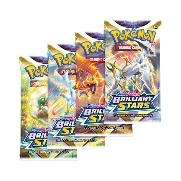 Pokemon Sword & Shield Brilliant Stars 4 Booster Pack Art Set